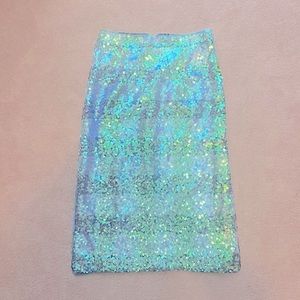 Anthropologie Sequin Midi Skirt